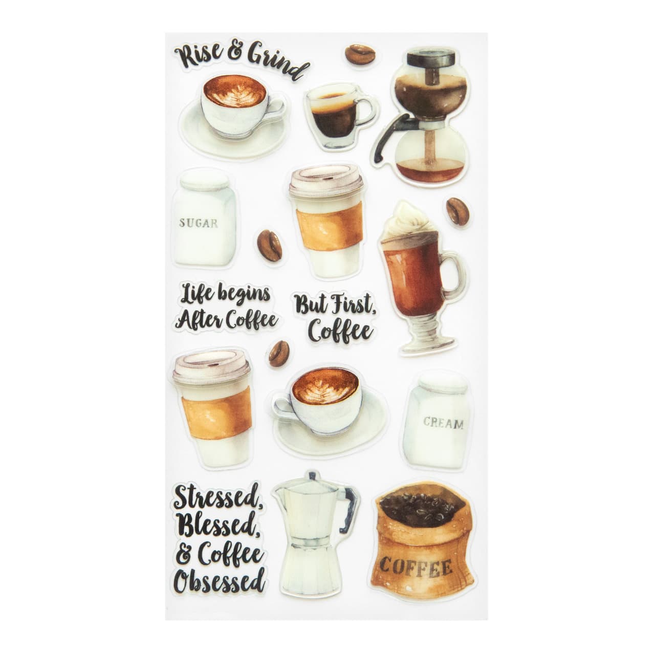 12 Pack: Coffee Themed Stickers by Recollections™